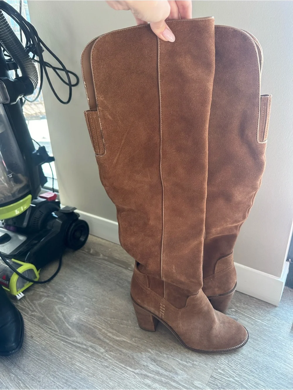 Dolce Vita Tall Suede Over-the-Knee Boots - Chestnut Brown